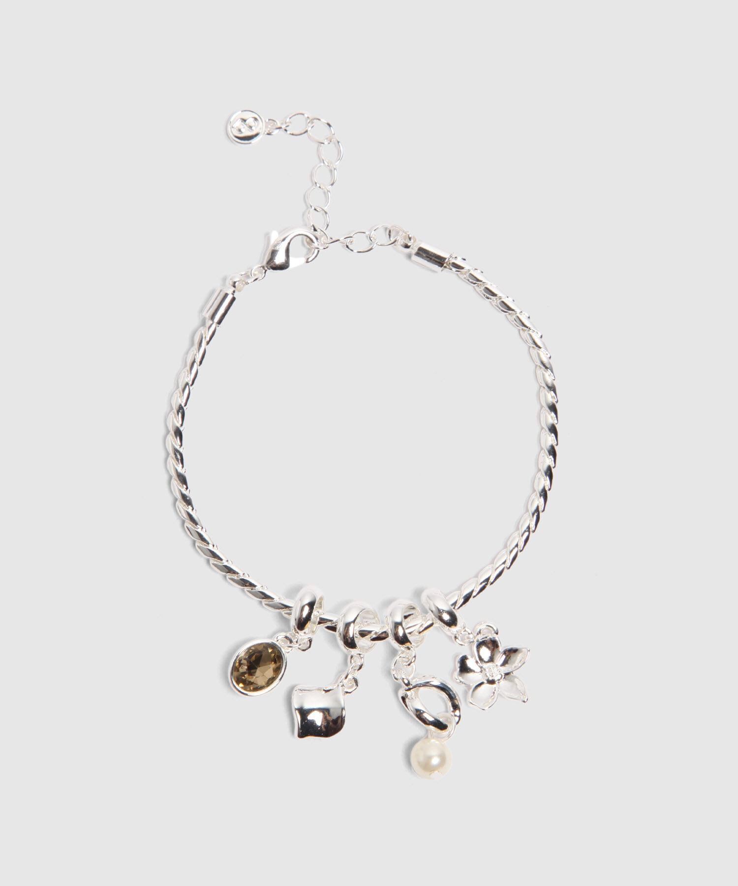 Pulsera Cadena Trenzada Con Dijes Charms Mujer