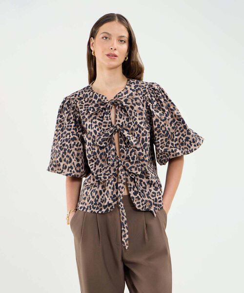 Blusa Manga Globo en Popelina image number null