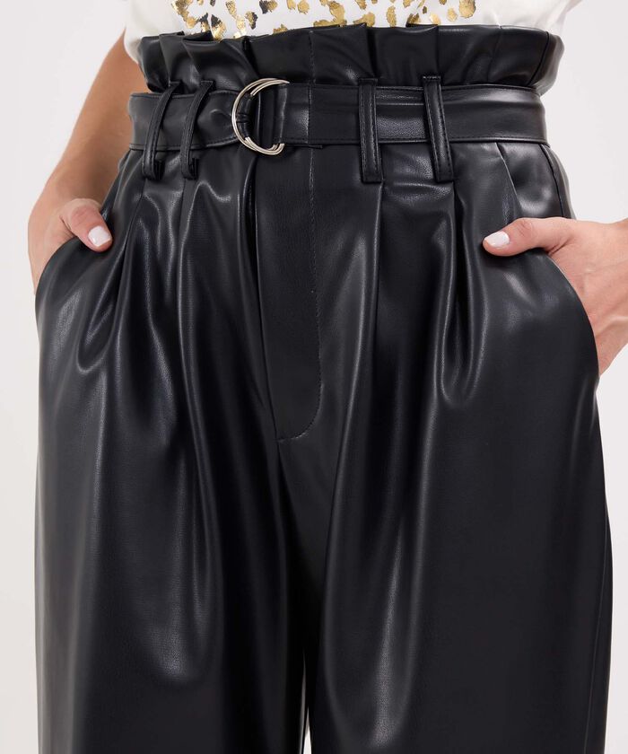 Pantal&oacute;n Paper Bag en Efecto Piel