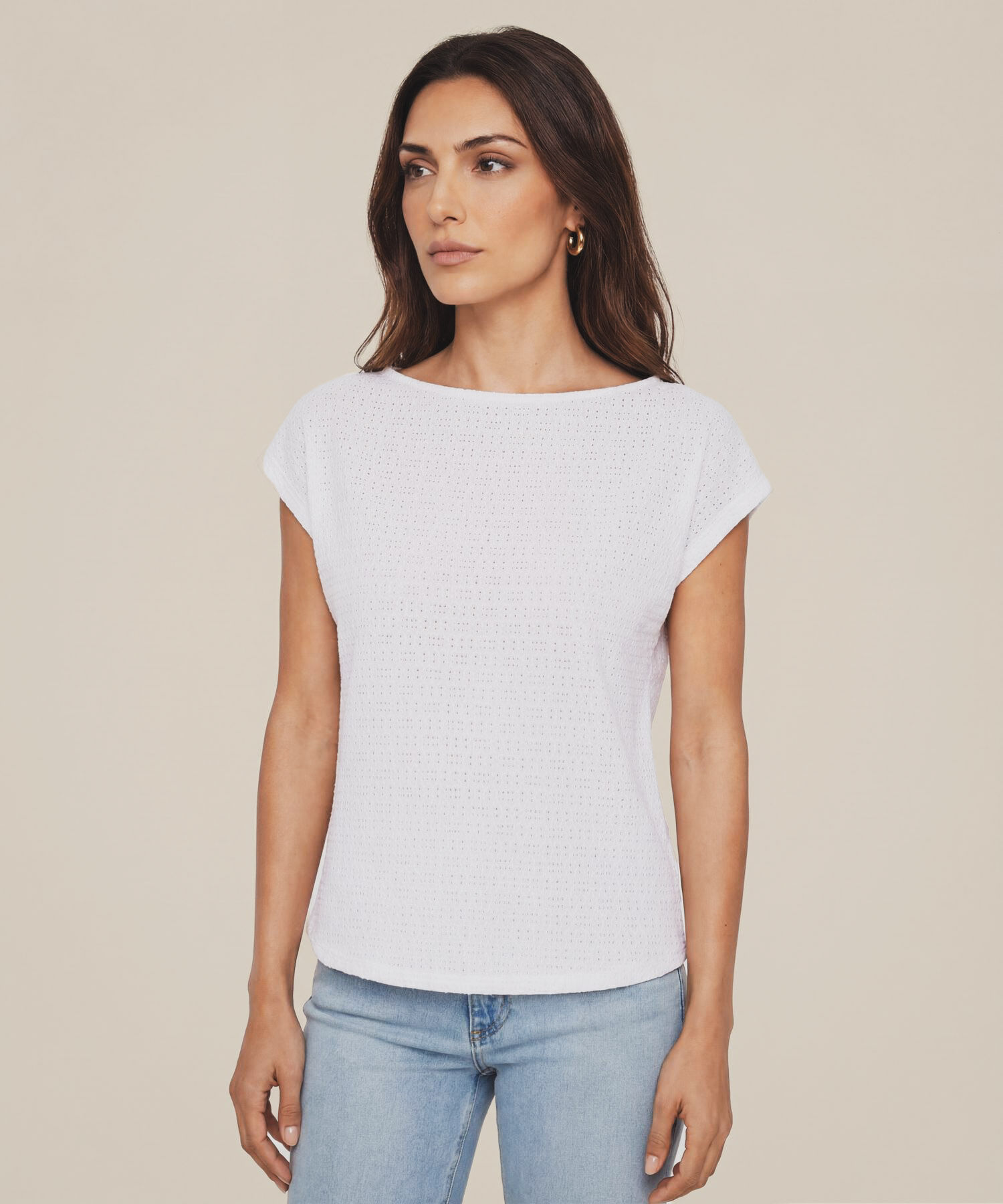Camiseta con Textura de Calados para Mujer