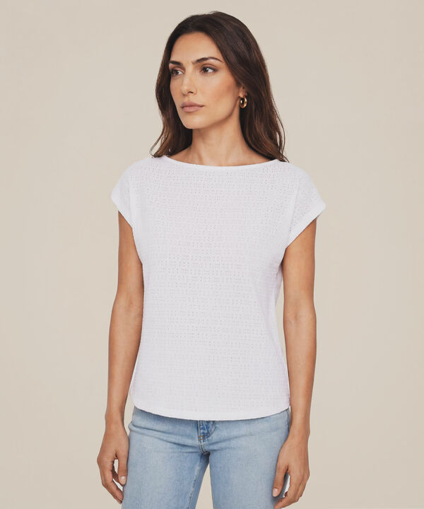 Camiseta con Textura de Calados para Mujer image number null