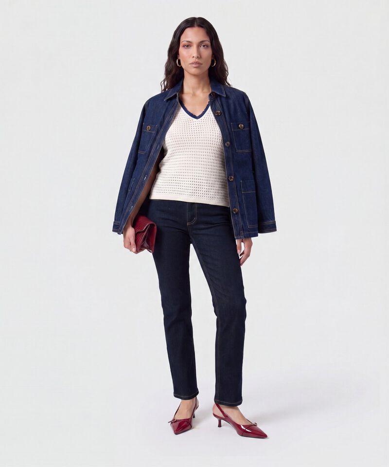 Jean Bota Recta Tiro Alto Para Mujer