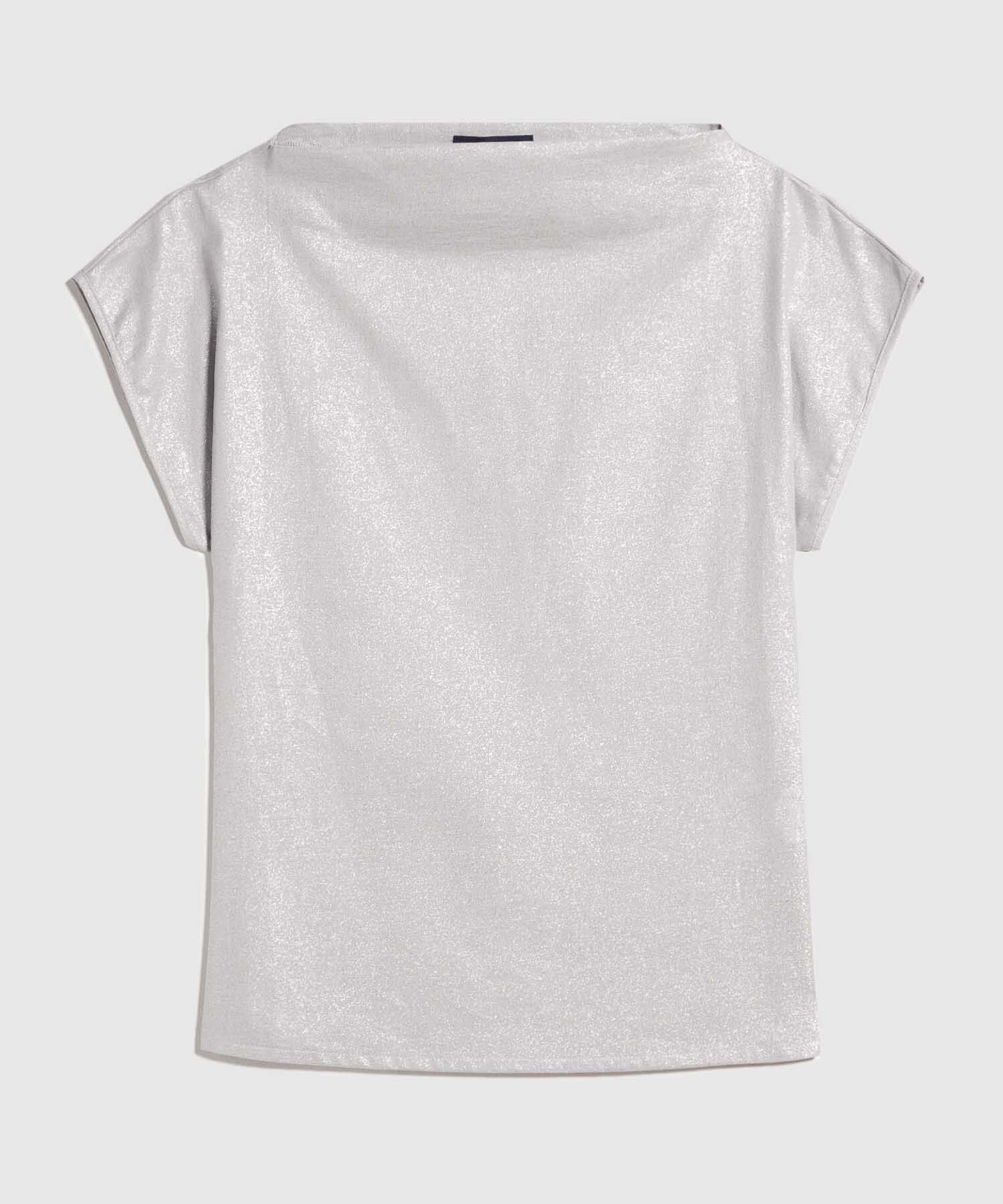 Blusa con Foil Plateado