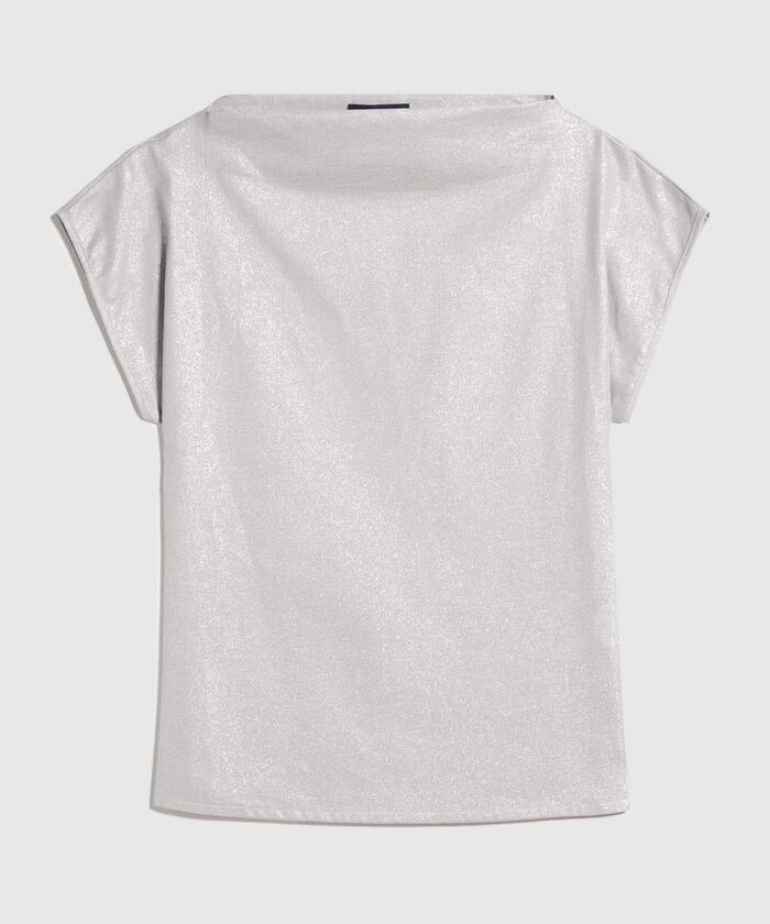 Blusa con Foil Plateado