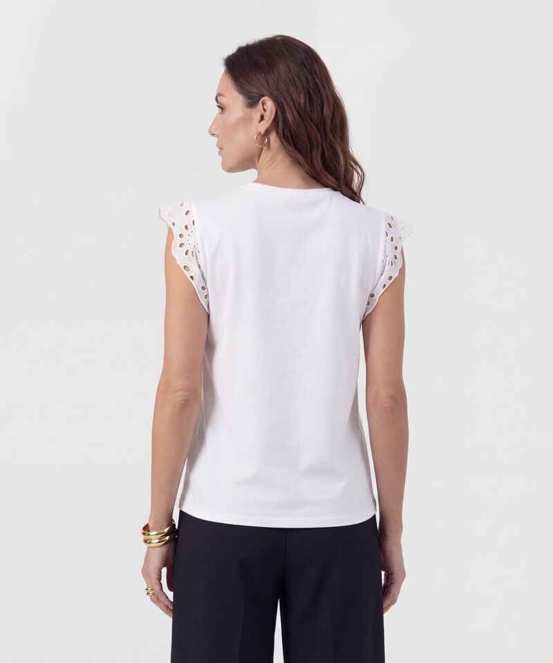 Camiseta Manga Sisa Con Ojalillo Para Mujer
