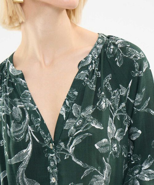 Blusa Estampada Cuello Mao image number null