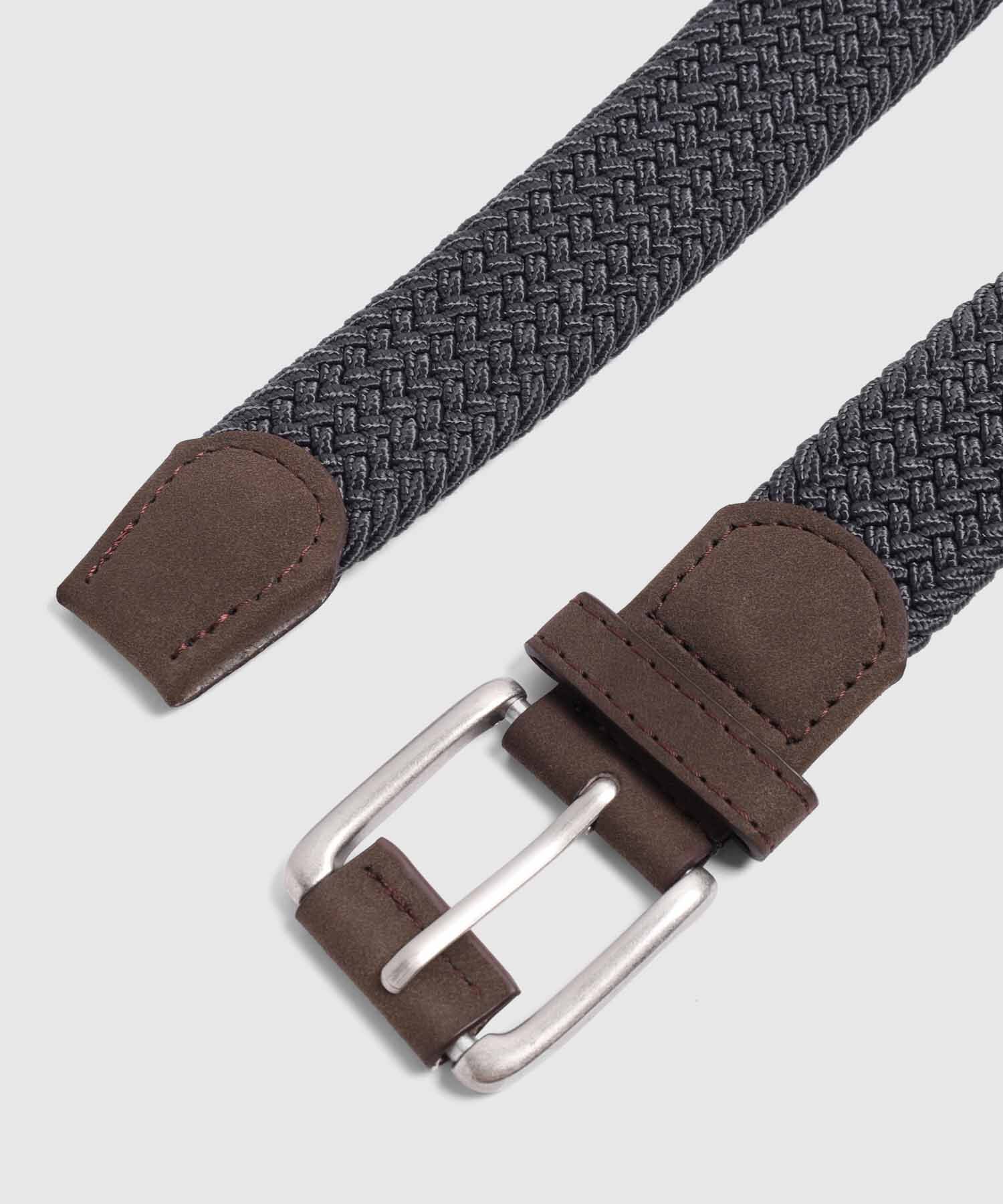 Cintur&oacute;n Trenzado El&aacute;stico Dise&ntilde;o Compacto Para Hombre