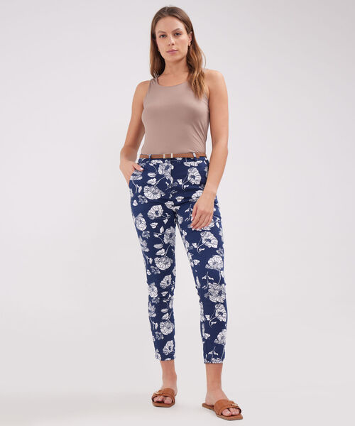 Pantalon Chino Estampado  Con Cinturon image number null