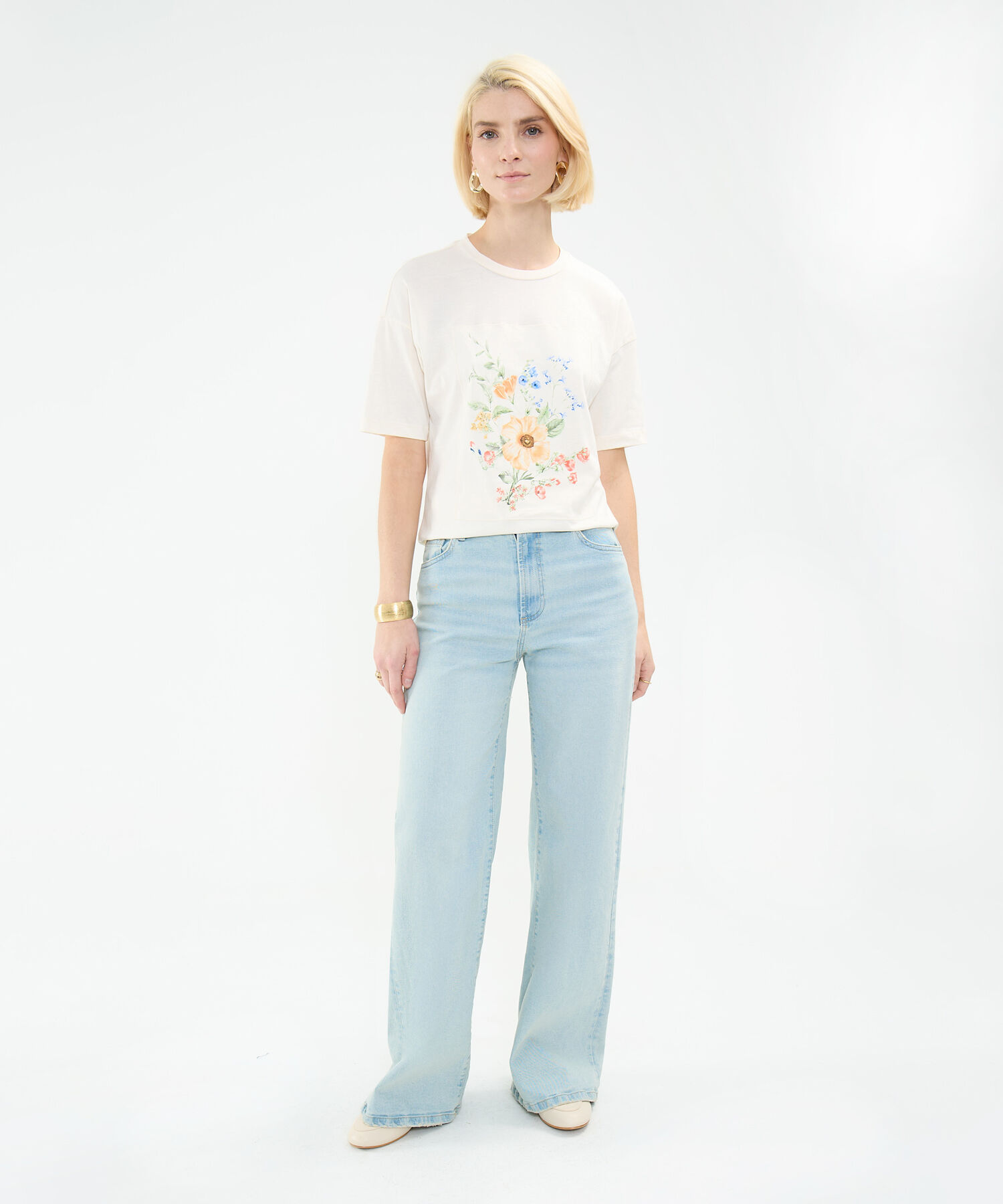 Camiseta Bordada con Estampado