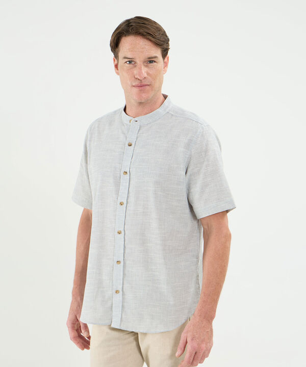 Camisa Manga Corta Cuello Neru Lino Para Hombre image number null