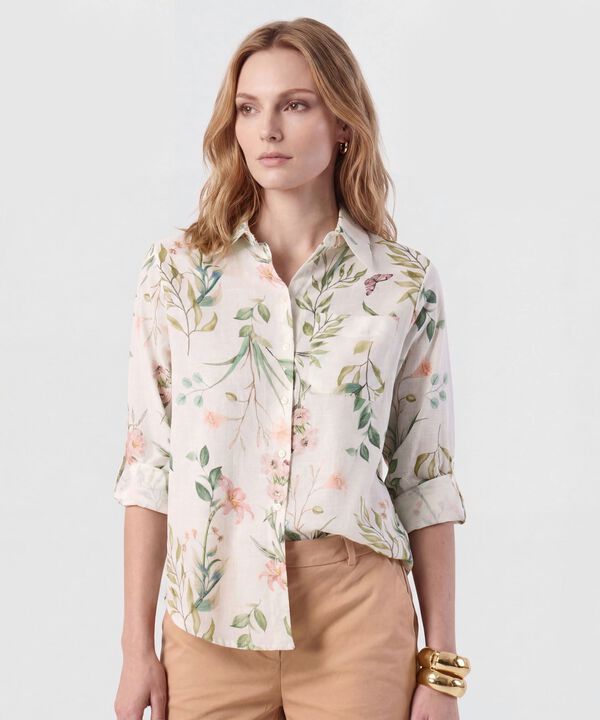 Camisa Manga Larga Con Charretera Para Mujer image number null