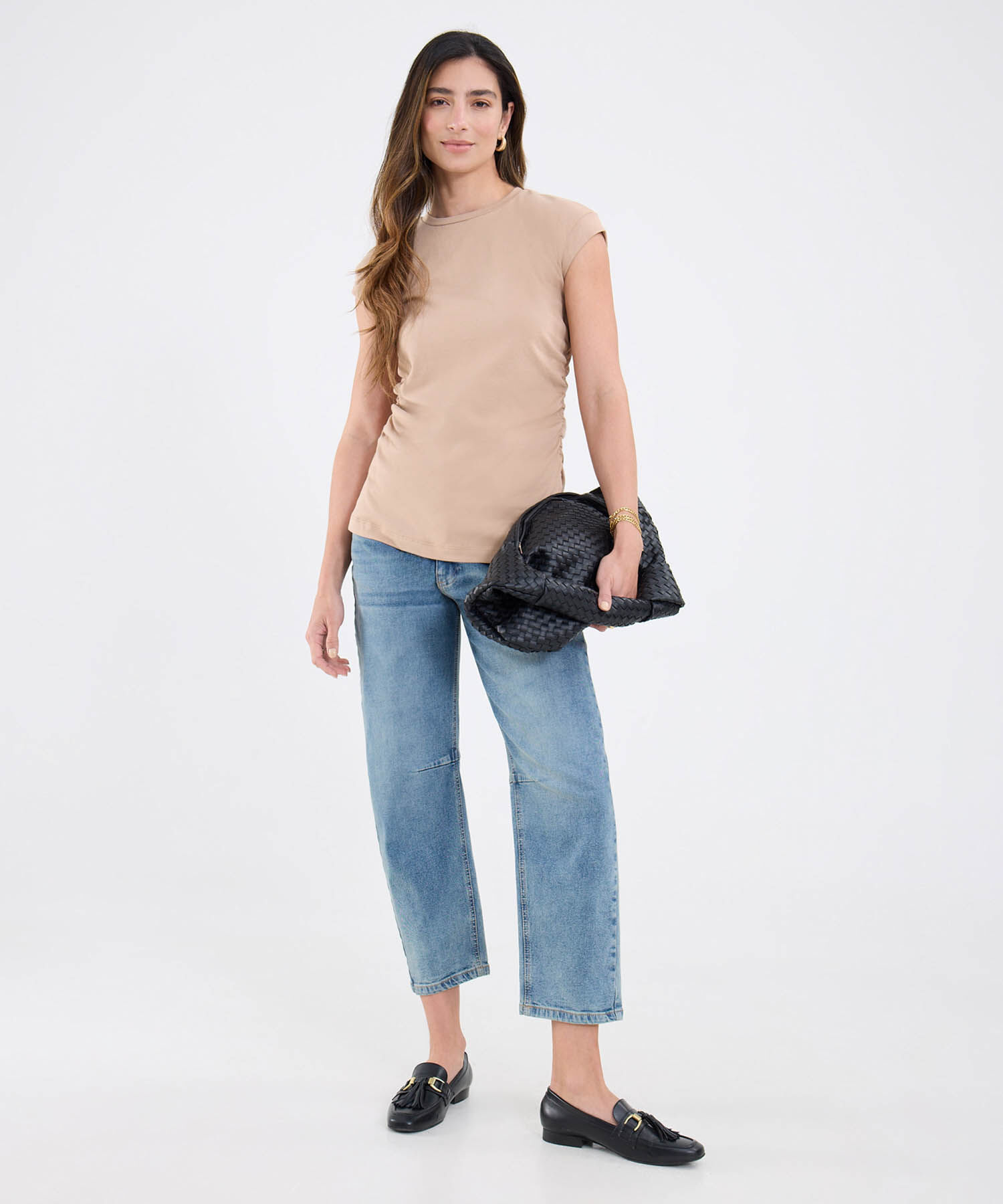 Camiseta Manga Corta Con Recogido En Costado