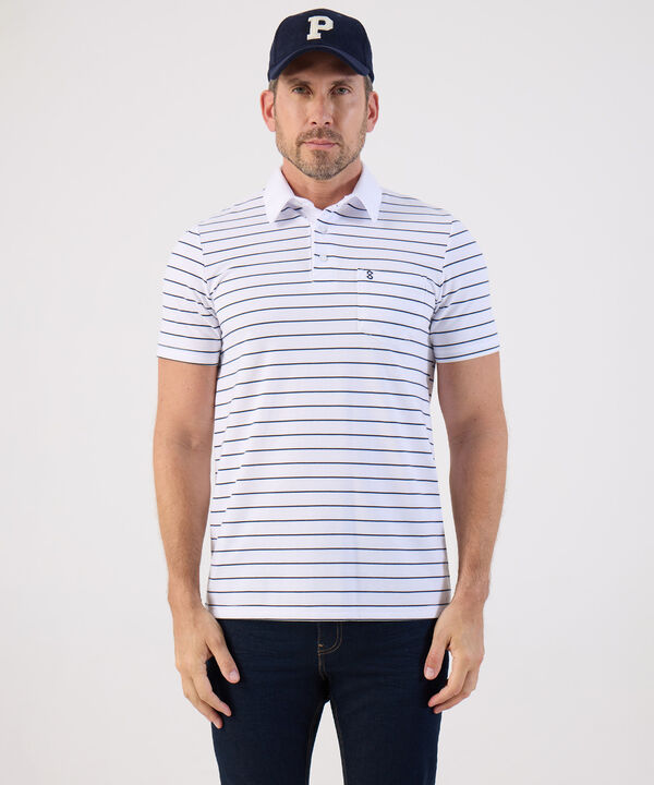 Polo De Rayas Con Bolsillo Para Hombre image number null