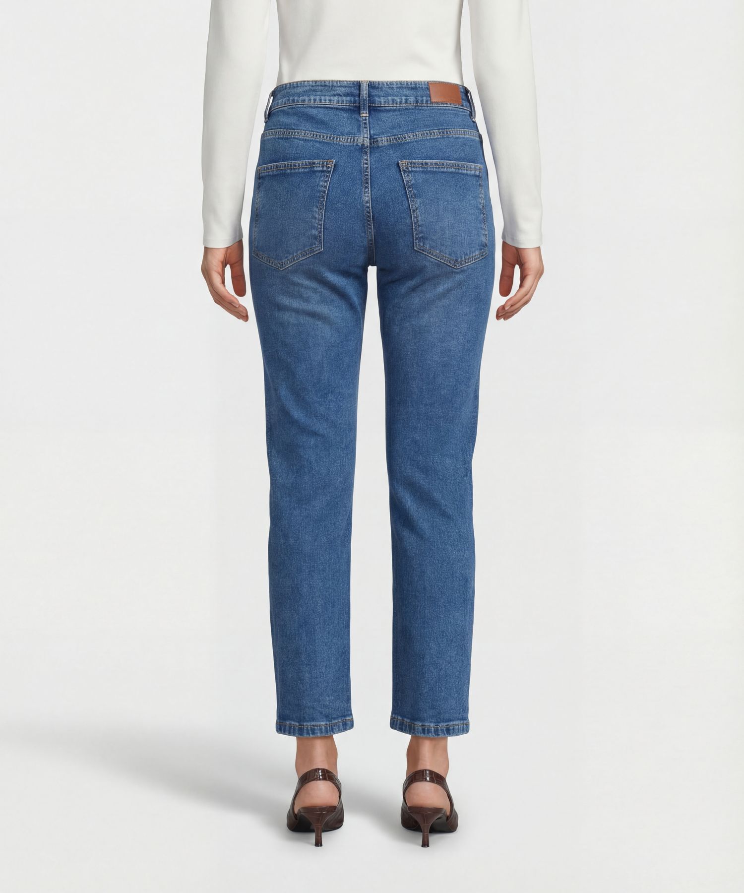 Jean Recto con Apliques Laterales para Mujer