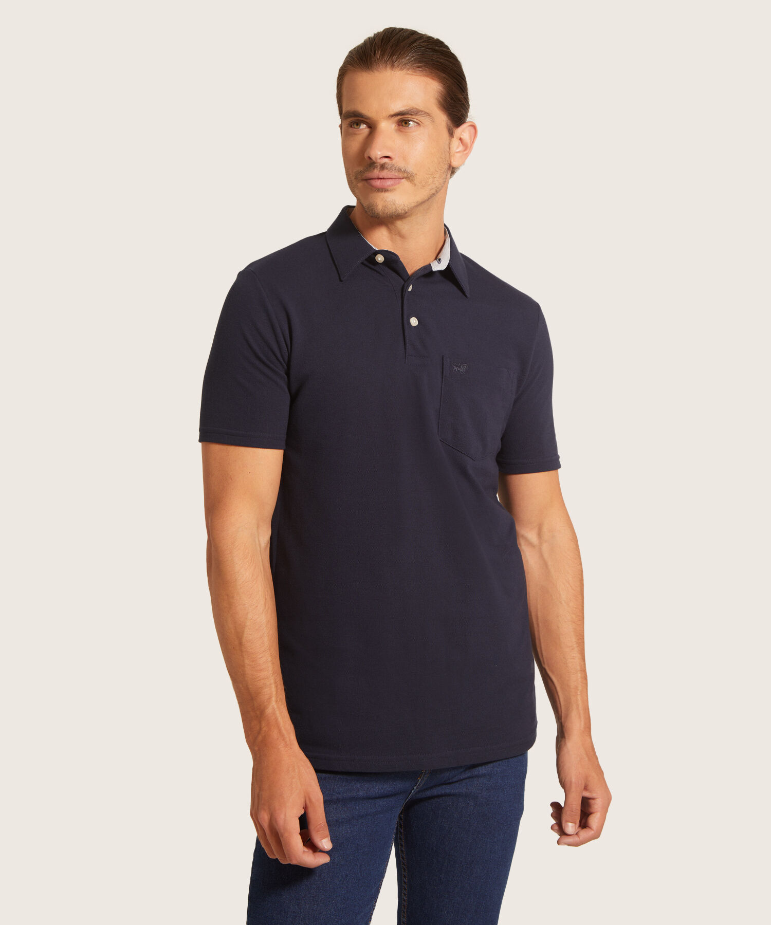 Polo Cuello Duro Con Bolsillo