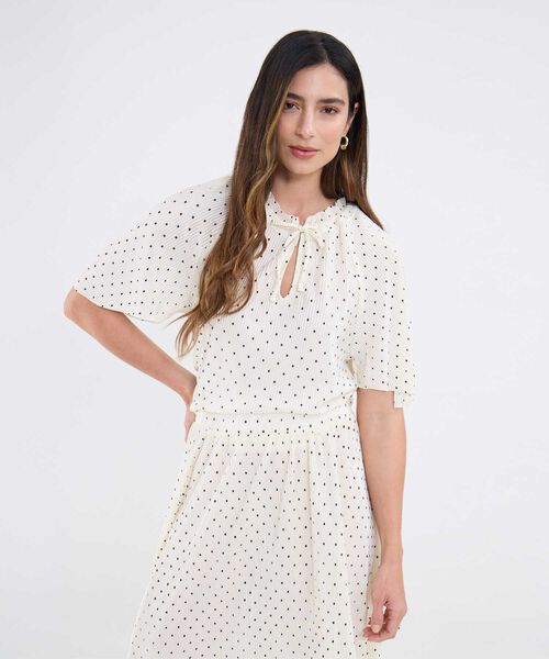 Blusa Estampada Manga Globo image number null