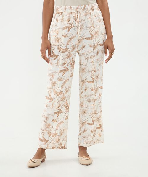 Pantalon Bota Recta En Lino Para Mujer image number null