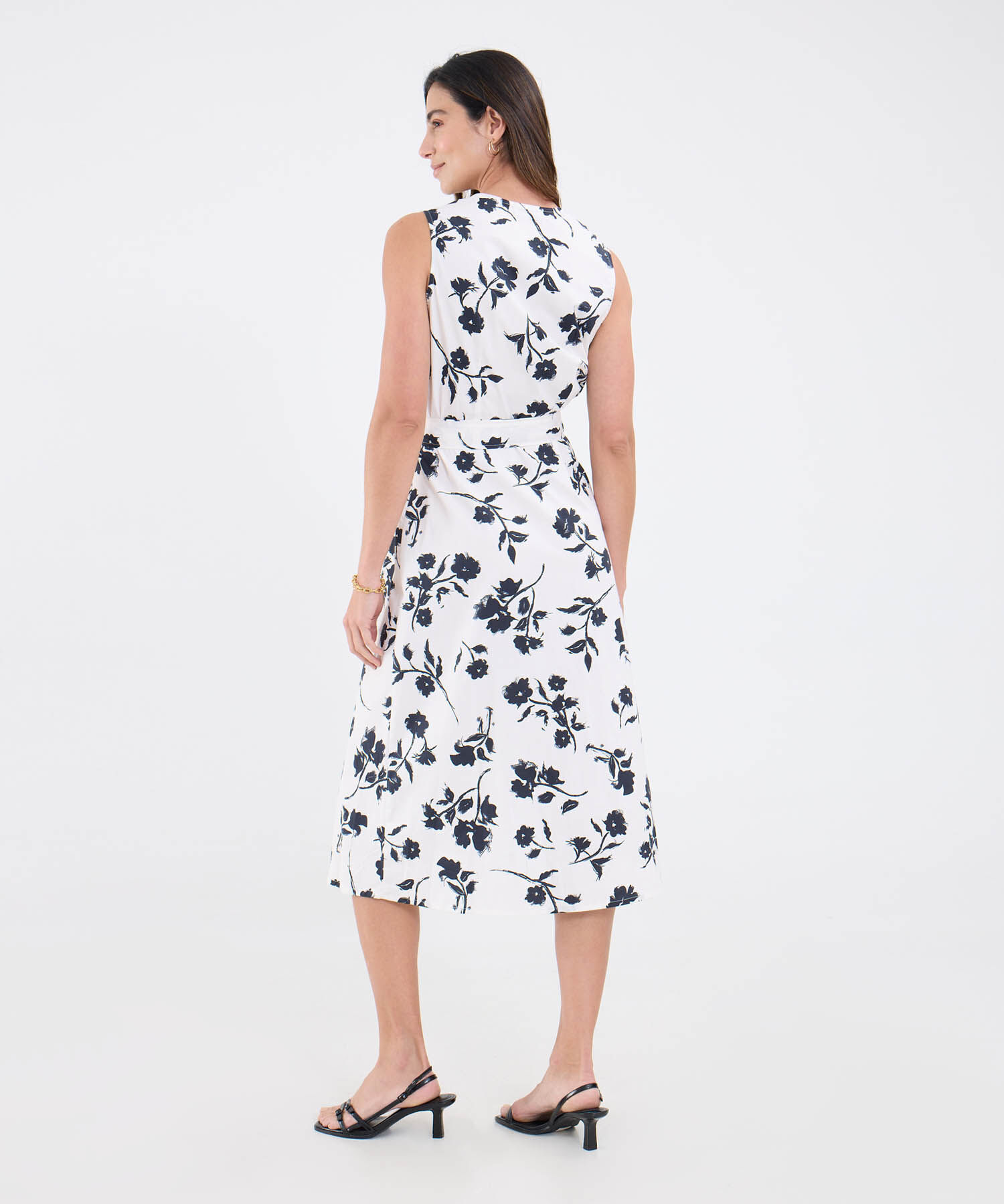 Vestido Estampado Con Cinturon