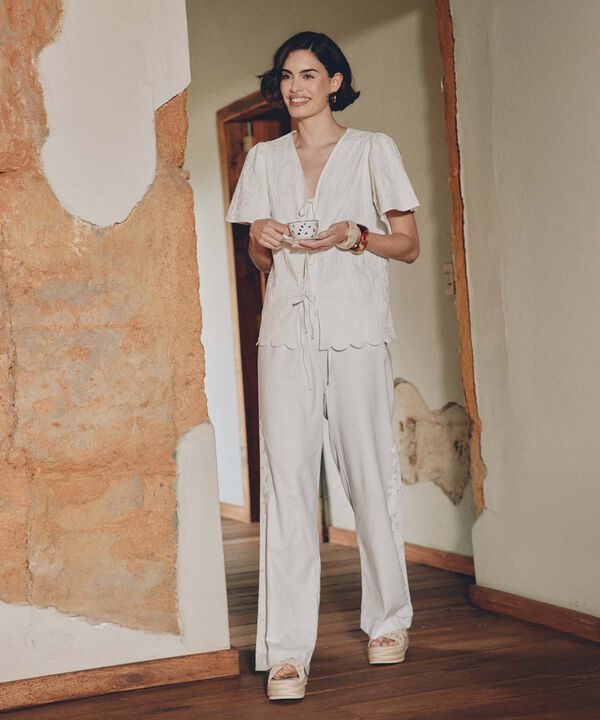 Pantal&oacute;n Fluido con Bordado image number null