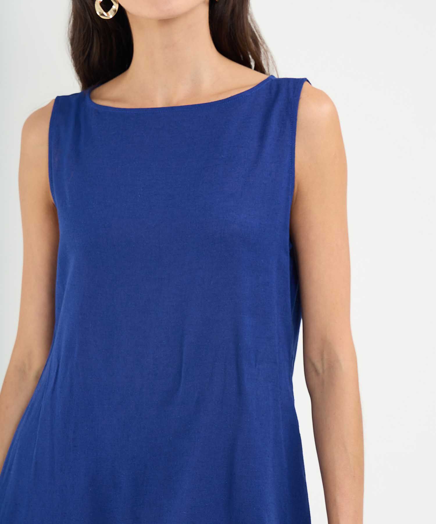 Vestido en Efecto Lino