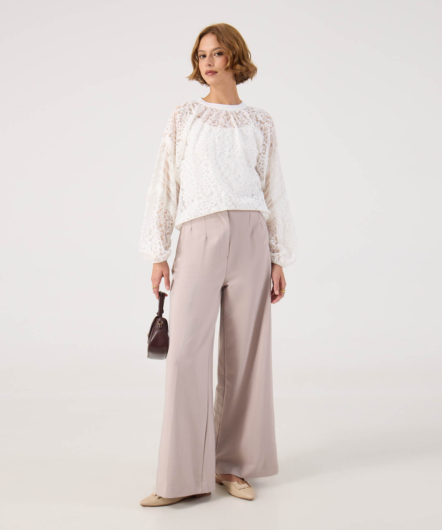 Blusa unicolor texturizada 