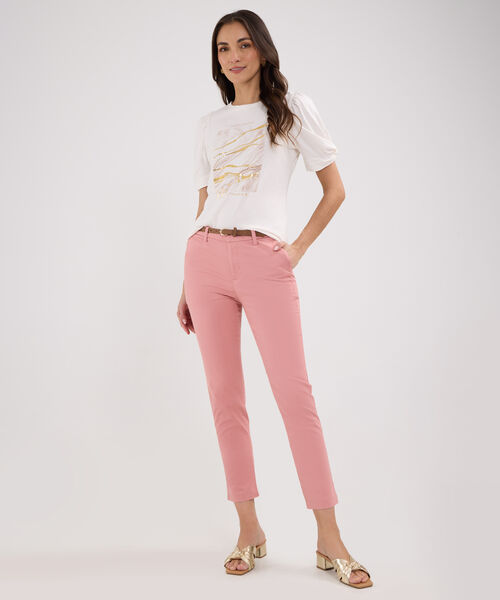 Camiseta Escote Redondo Con Detalle En Manga Y Estampado Screen En Frente image number null