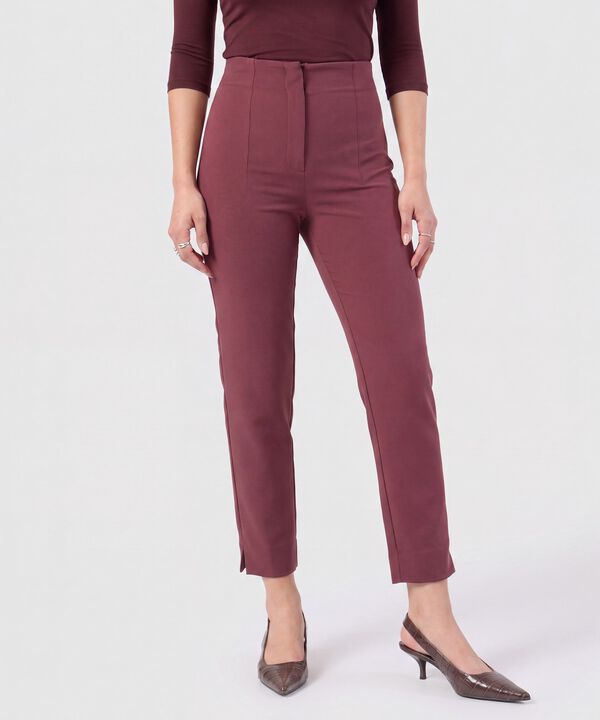 Pantal&oacute;n Slim De Tiro Alto Con Aberturas image number null