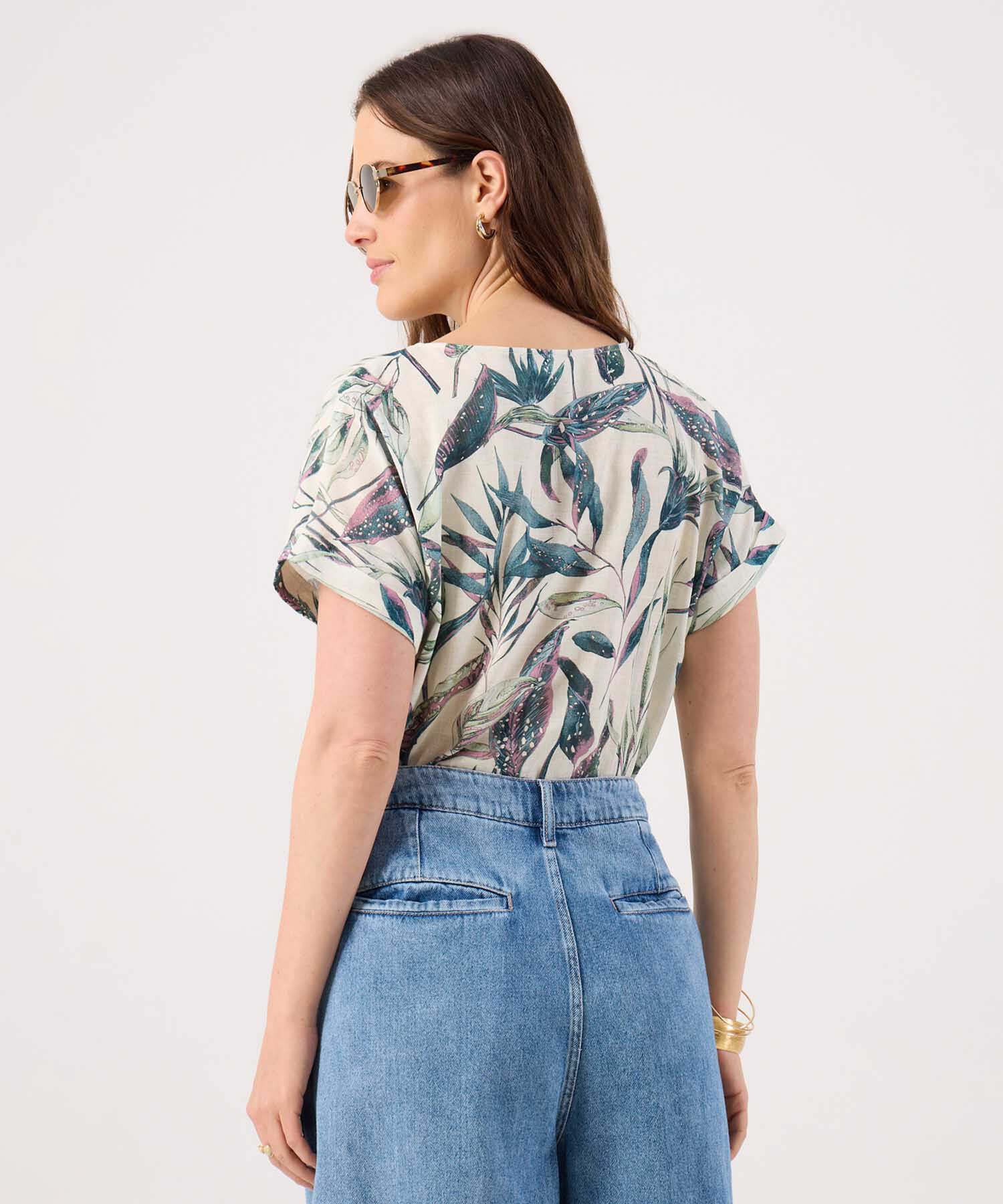 Blusa Manga Corta Estampada