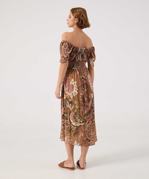 Vestido estampado manga corta 