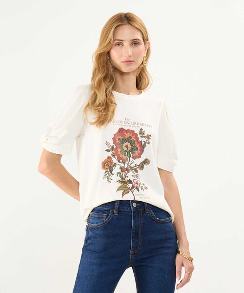 Camiseta Estampada con Ruche image number null