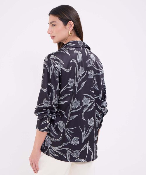 Camisa manga larga estampada para mujer