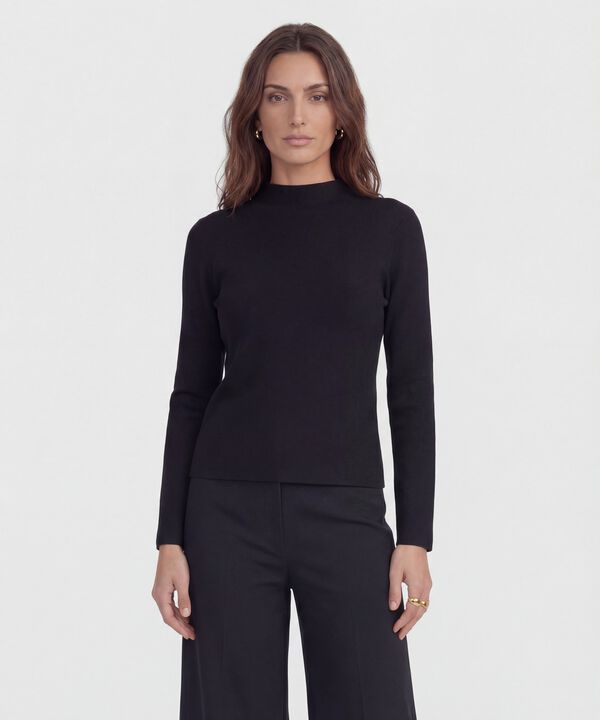 Saco Tejido Cuello Alto para Mujer image number null