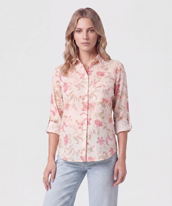 Camisa De Mangas Recogibles Para Mujer image number null