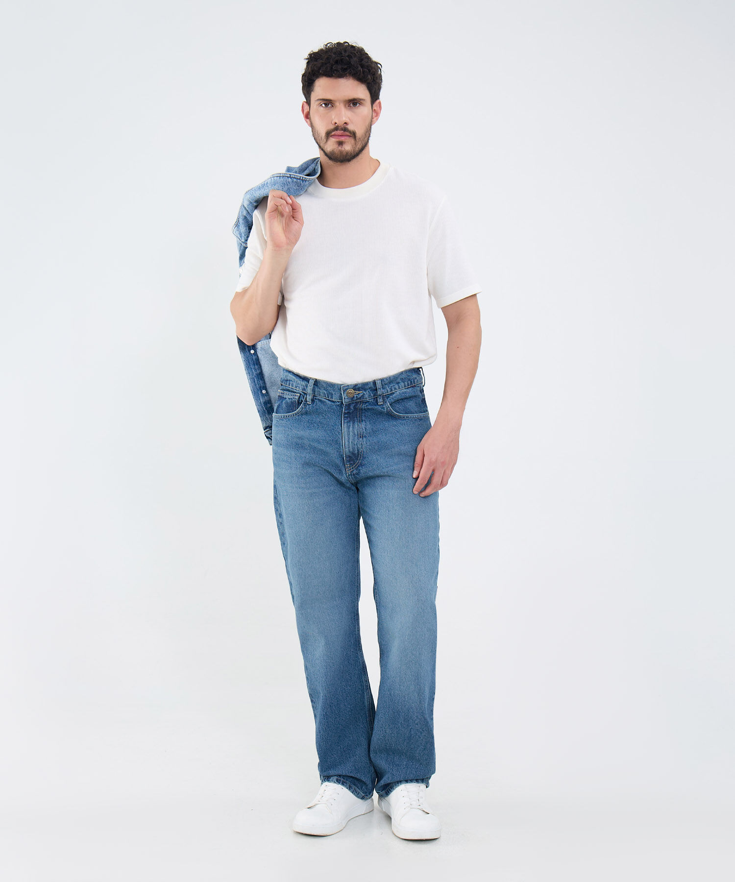 Jeans Relax Fit Tono Azul Medio