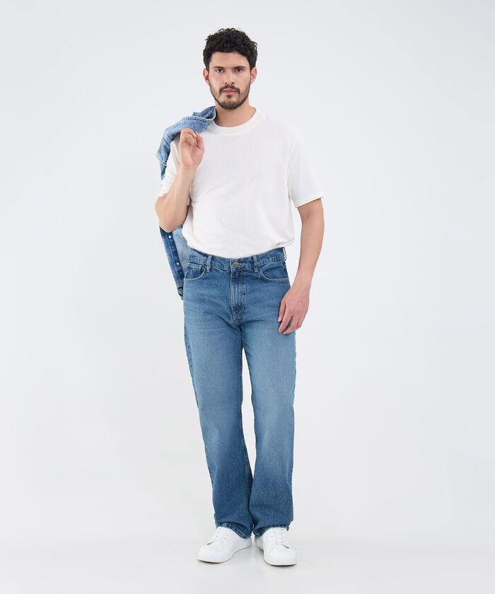 Jeans Relax Fit Tono Azul Medio