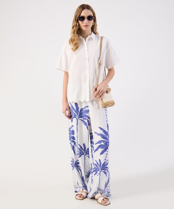 Camisa Bordado Ingl&eacute;s y Ondas