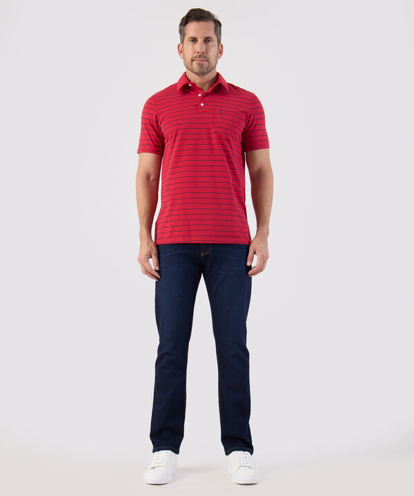 Polo De Rayas Con Bolsillo Para Hombre