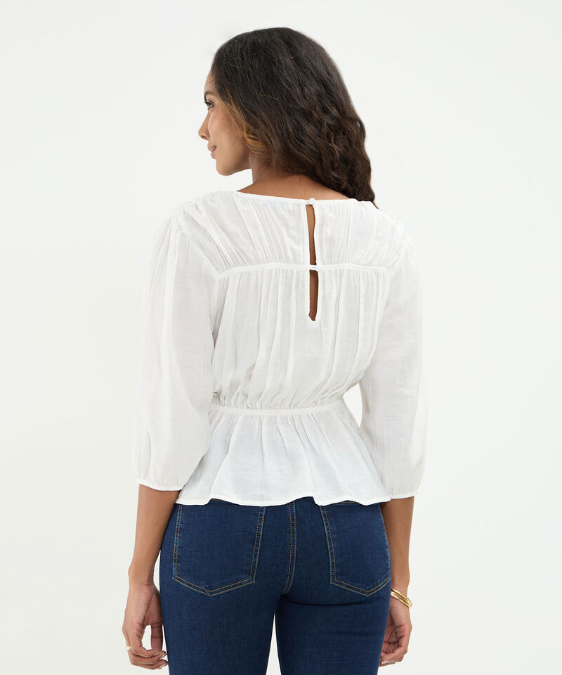 Blusa Texturizada Con Encauchado Para Mujer