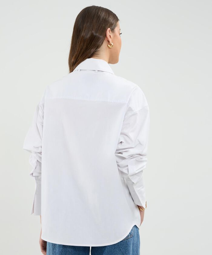 Camisa Manga Larga Unicolor Con Corbata