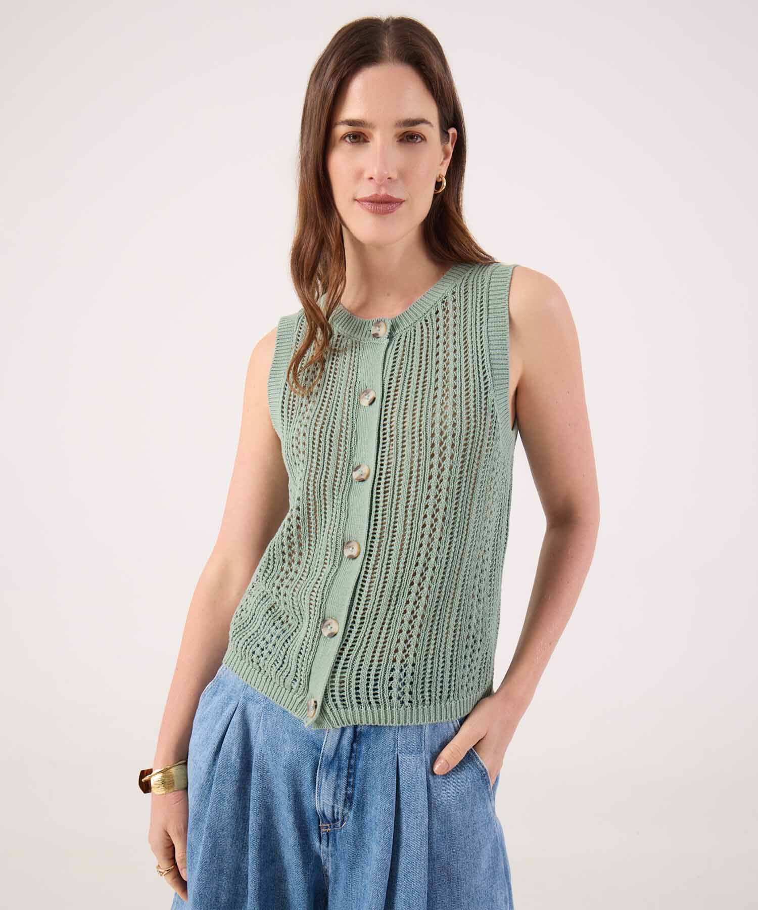 Top Tipo Chaleco Con Textura 