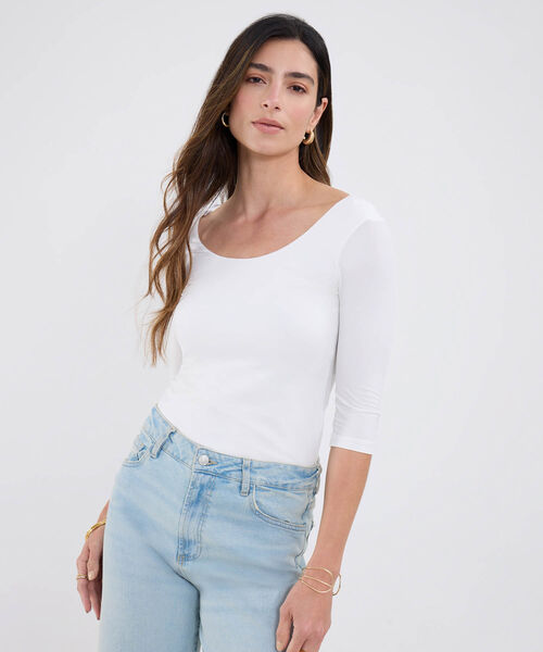 Camiseta Unicolor Manga ¾ image number null