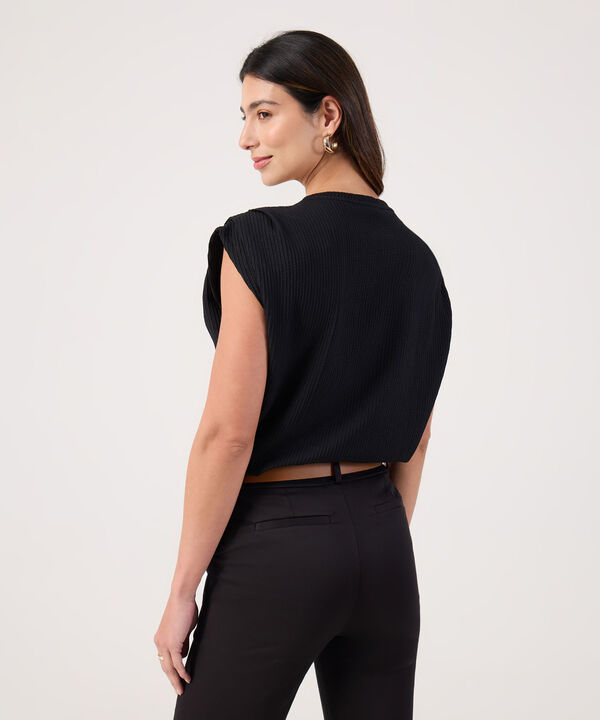 Camiseta unicolor texturizada 