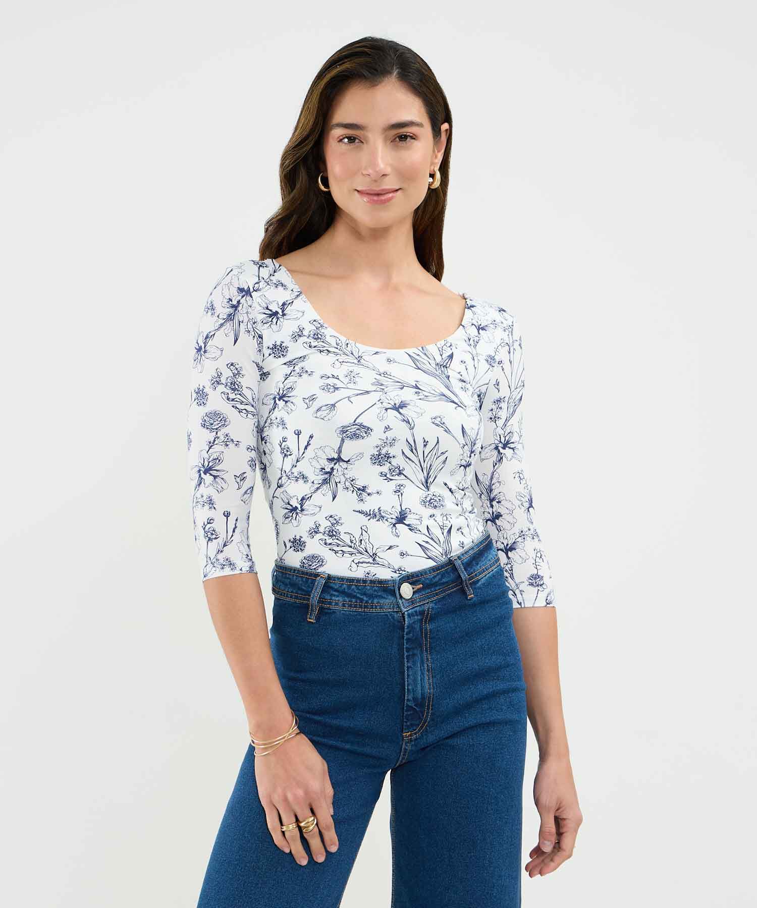 Camiseta Estampado Bot&aacute;nico