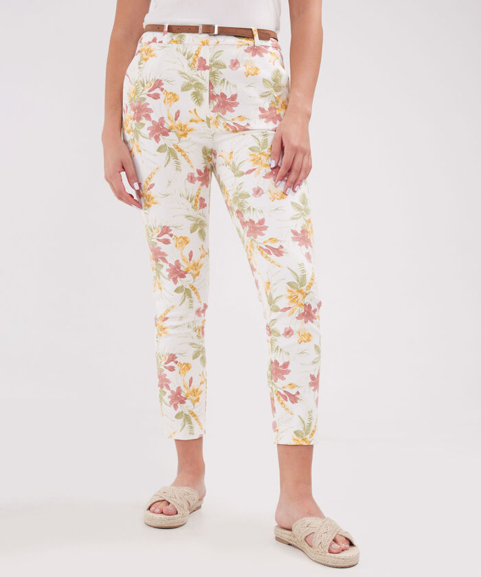Pantalon Chino Estampado  Con Cinturon