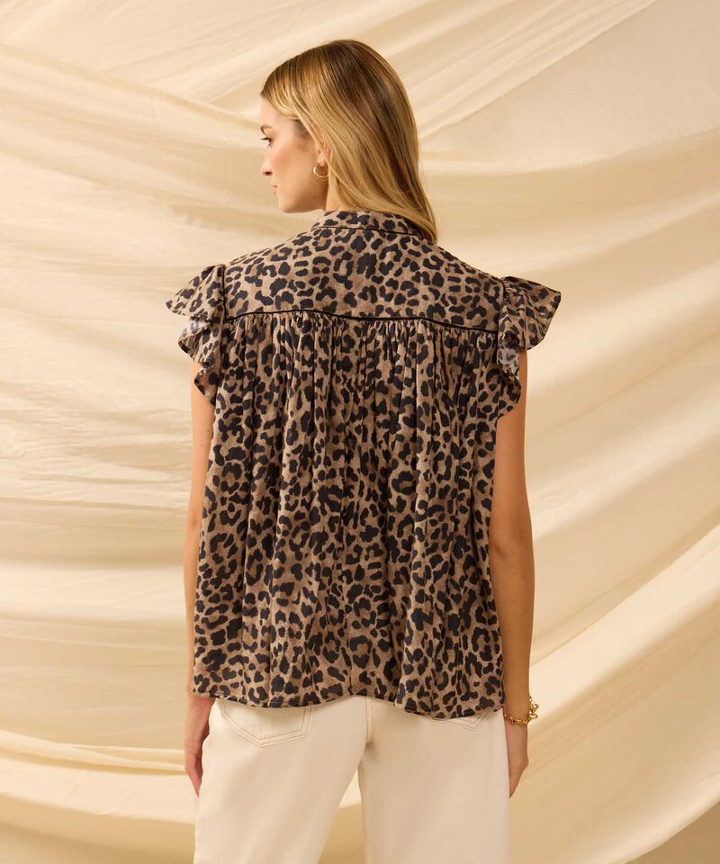 Blusa Fluida Con Mangas Mariposa Para Mujer
