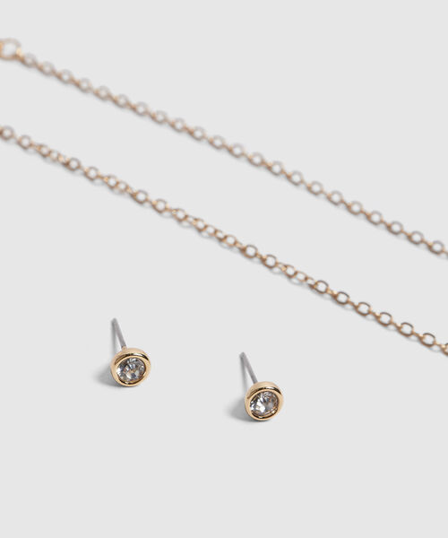 Set de accesorios dorados con perlas image number null