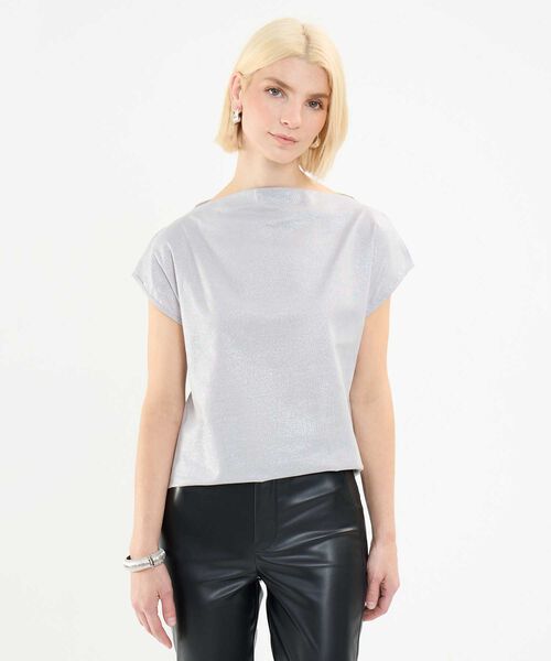 Blusa con Foil Plateado image number null
