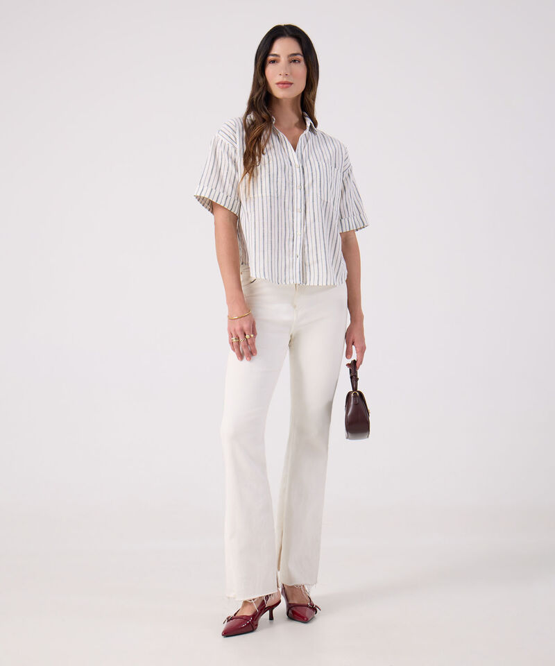 Camisa A Rayas Manga Corta 