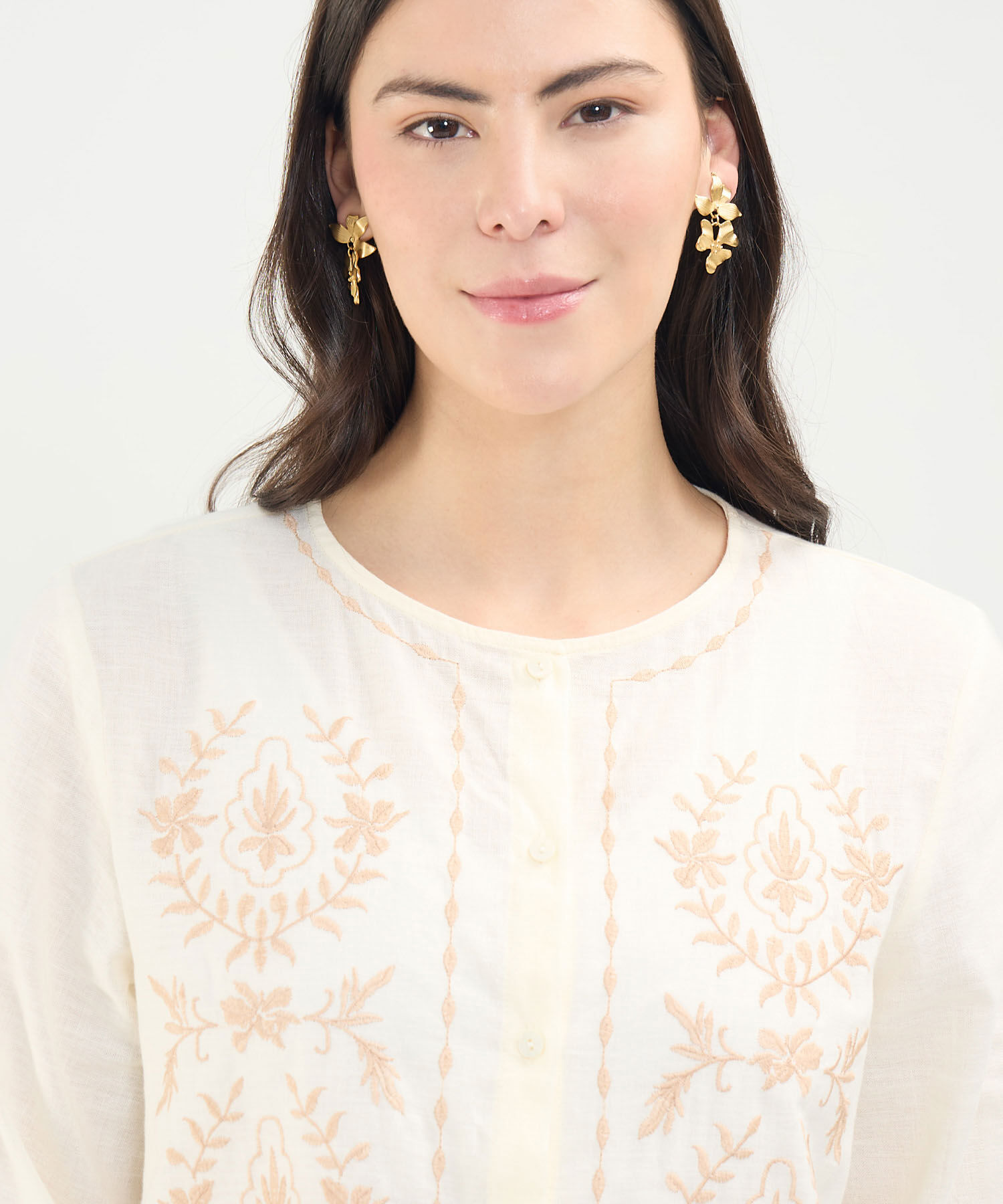 Blusa Bordado Bot&aacute;nico