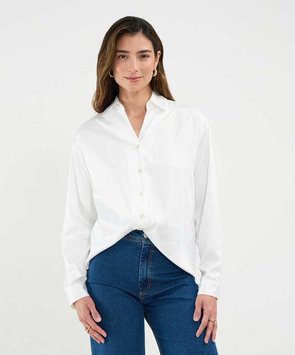 Camisa Satinada Manga Larga